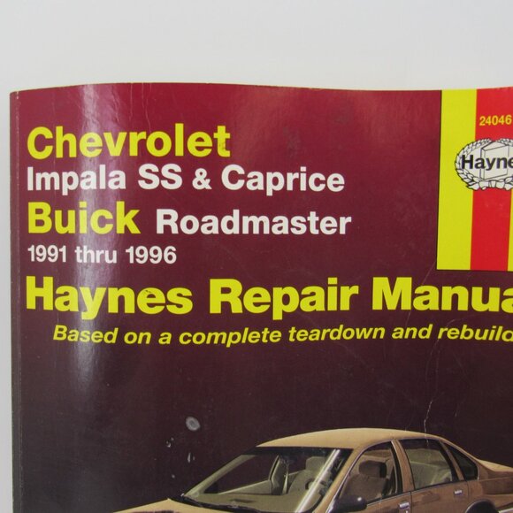 Haynes 24046 Chevrolet Impala SS Caprice 1991 thru 1996 Repair Manual - Picture 2 of 9